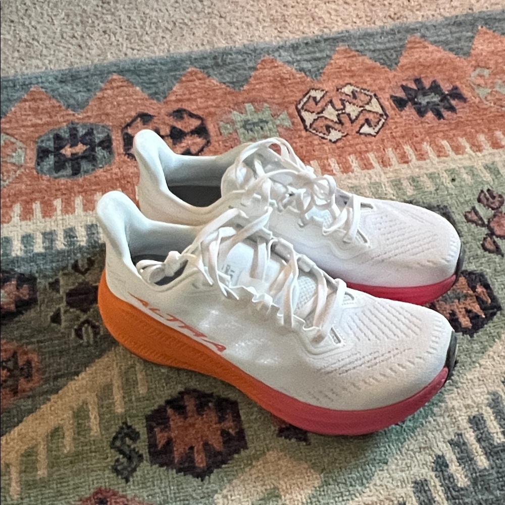 Altra Women's White and Orange Athletic Shoes